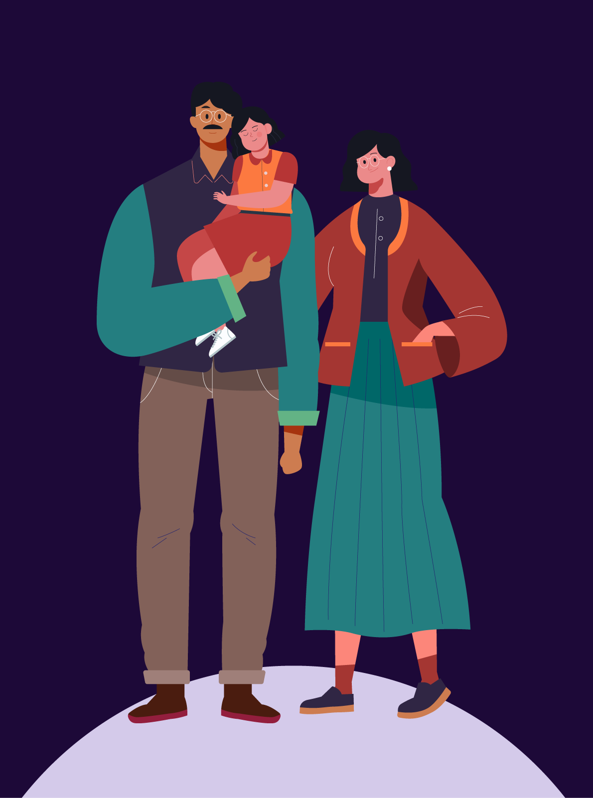 Ilustración de familia para el plan exequial familiar de Ciprés